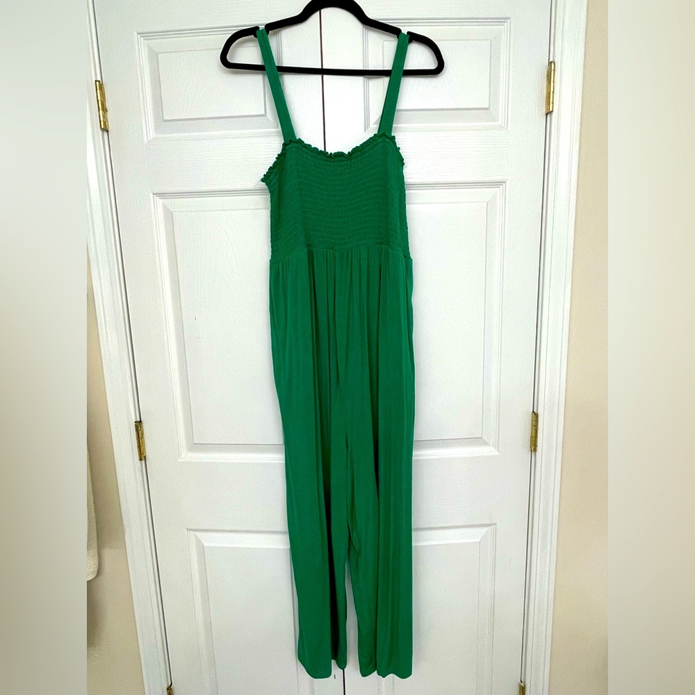 Green maternity jumpsuit